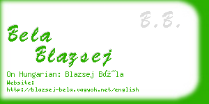 bela blazsej business card